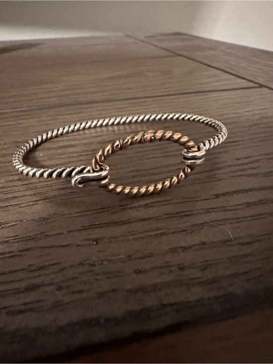 James Avery Jewelry - James Avery RETIRED Two-Tone Twisted Rope Charm Holder Bangle - Silver & Bronze